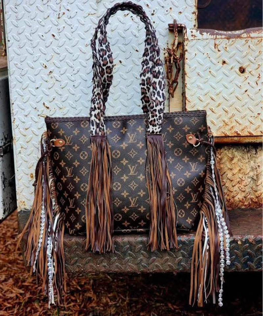Cheetah boujee western fringe