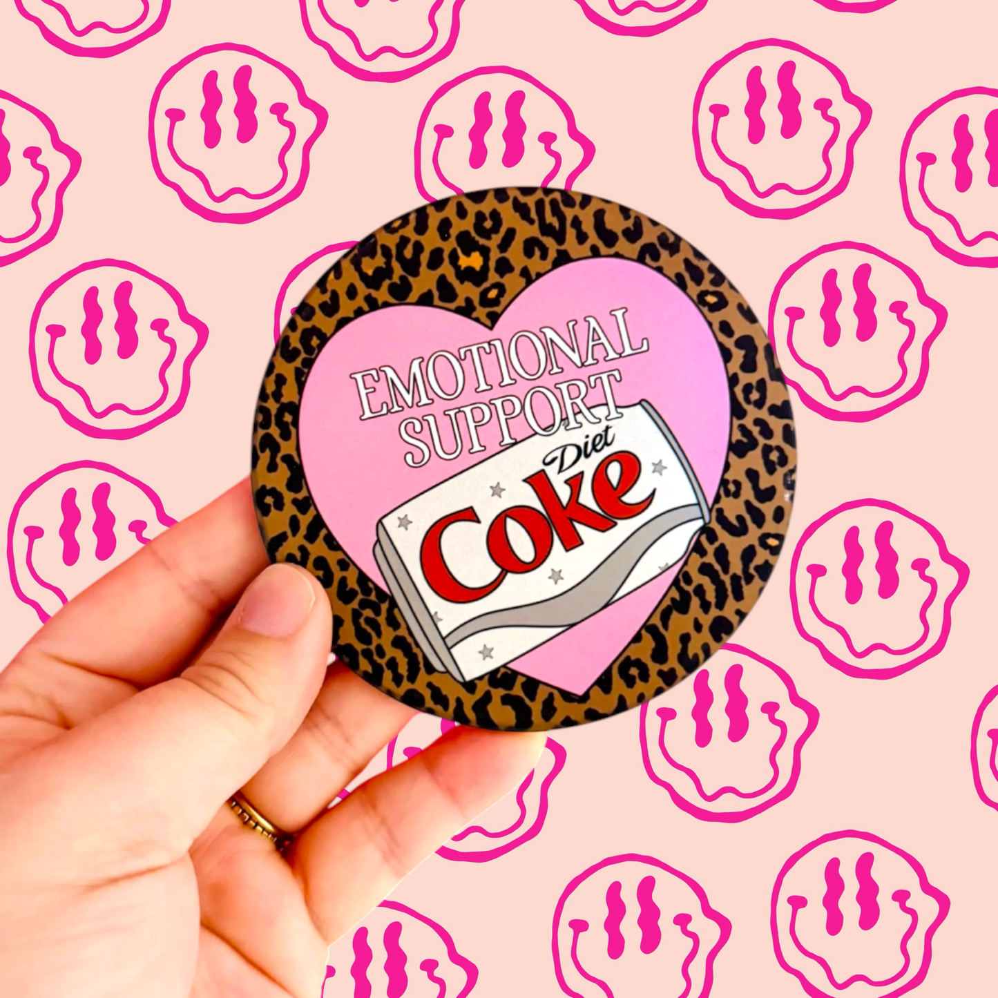 Ceramic Drink Coaster - Emotional Support Diet Coke
