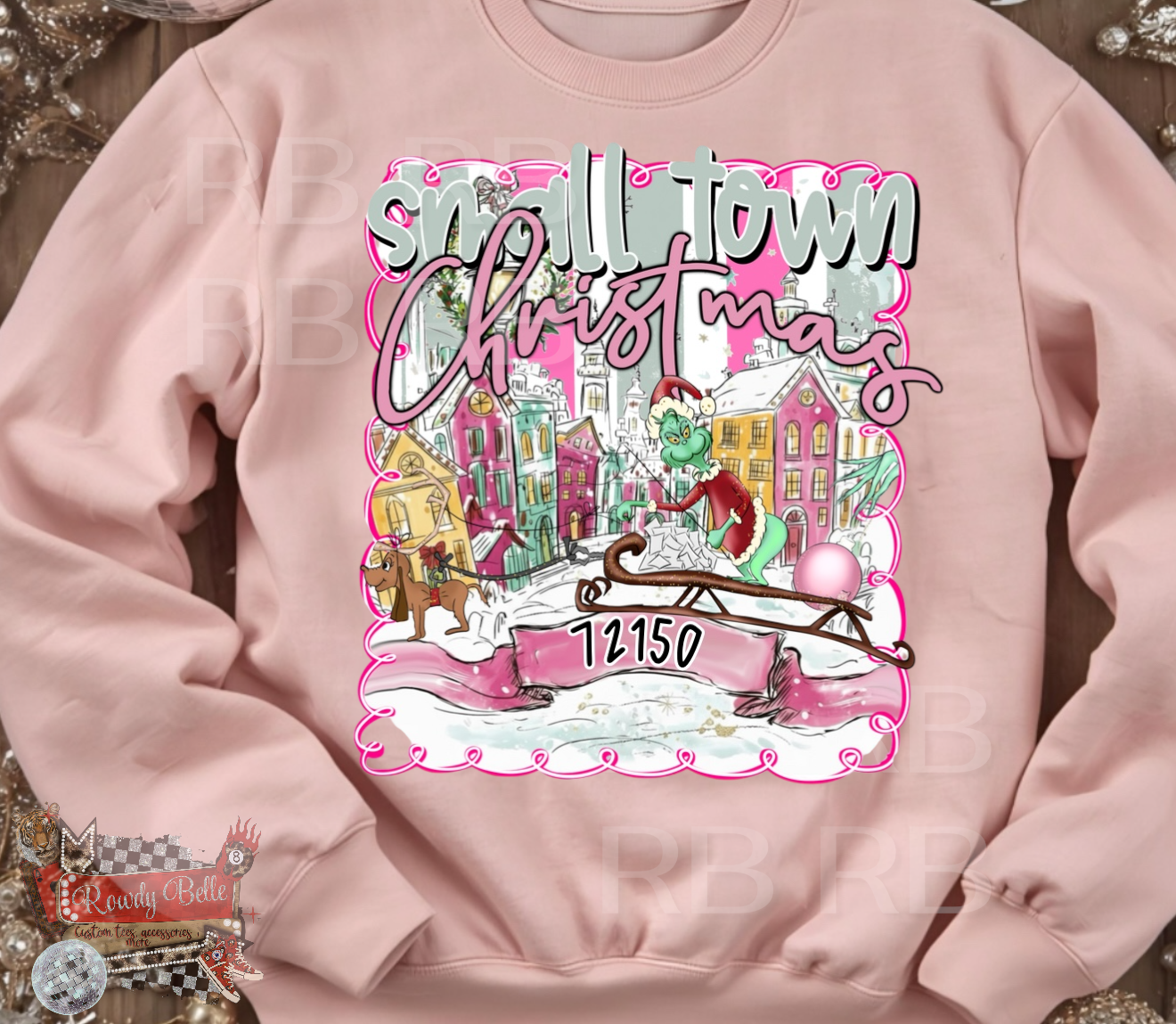 Small town Christmas Custom Zip code PRINT